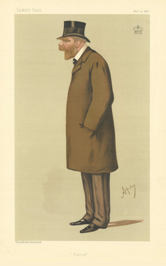 VANITY FAIR SPY CARTOON Lord Egerton of Tatton. Cheshire MP. By Ape 1886 print
